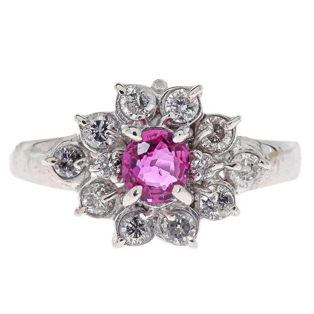 Ring Pt900 Ruby Diamond Silver #50 Jewelry 155811